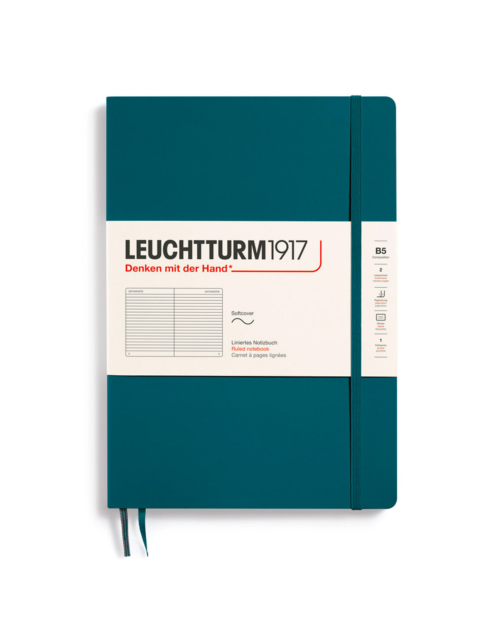 CLEARANCE  LEUCHTTURM1917 Notebook Classic, Pacific Green, B5, Ruled