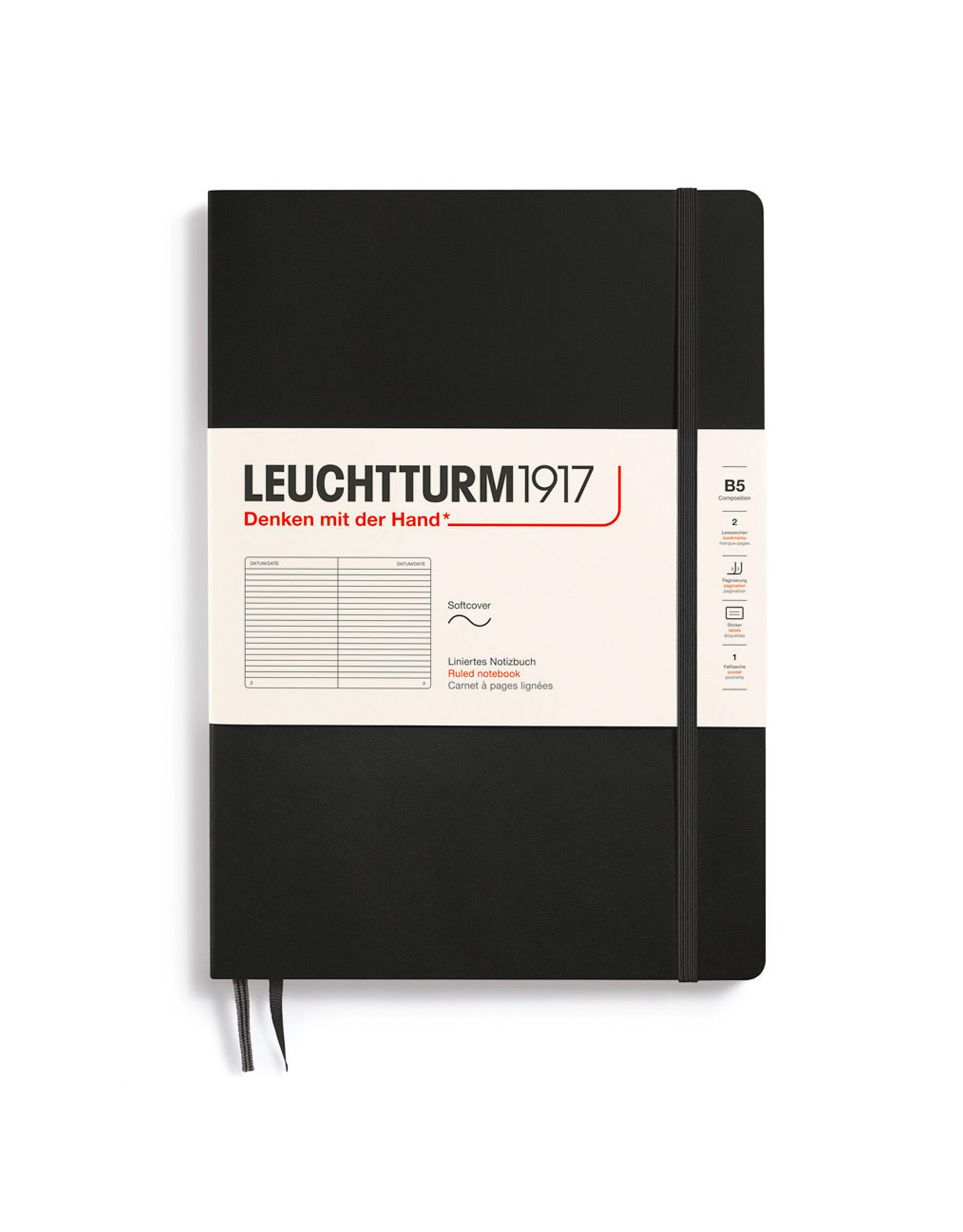 LEUCHTTURM1917 LEUCHTTURM1917 Notebook Classic, Black, B5, Ruled
