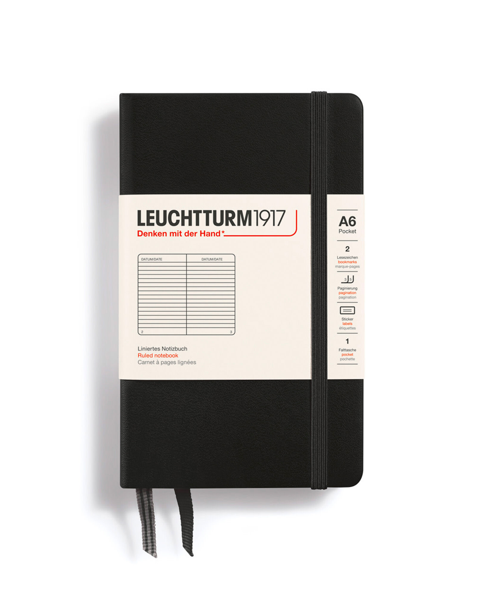 LEUCHTTURM1917 LEUCHTTURM1917 Notebook Classic, Black, A6, Ruled