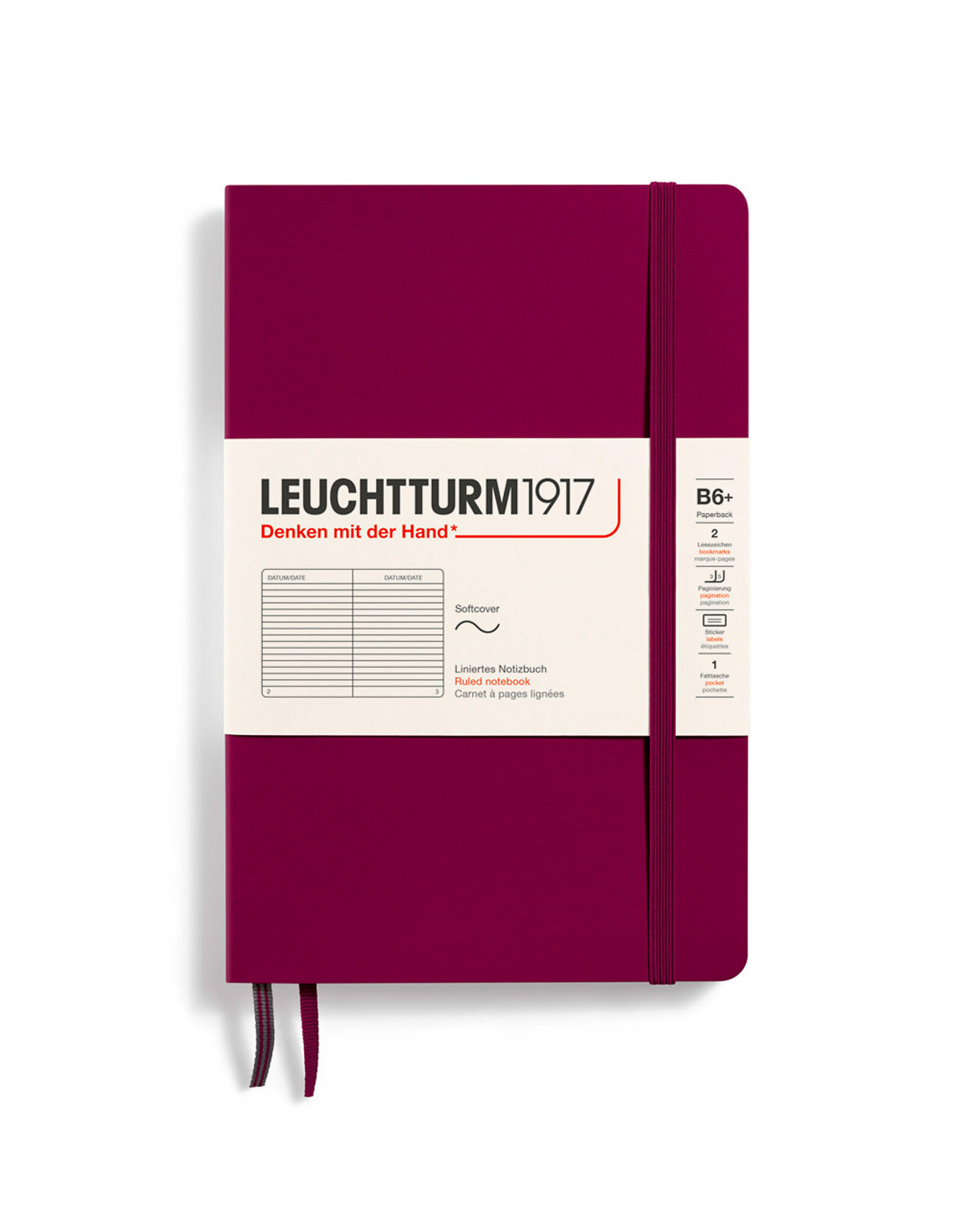 LEUCHTTURM1917 LEUCHTTURM1917 Notebook Classic Softcover, Port Red, B6, Ruled