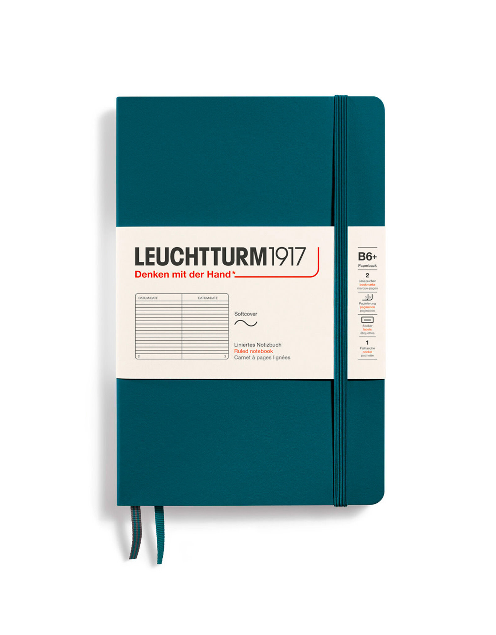 LEUCHTTURM1917 LEUCHTTURM1917 Notebook Classic Softcover, Pacific Green, B6, Ruled