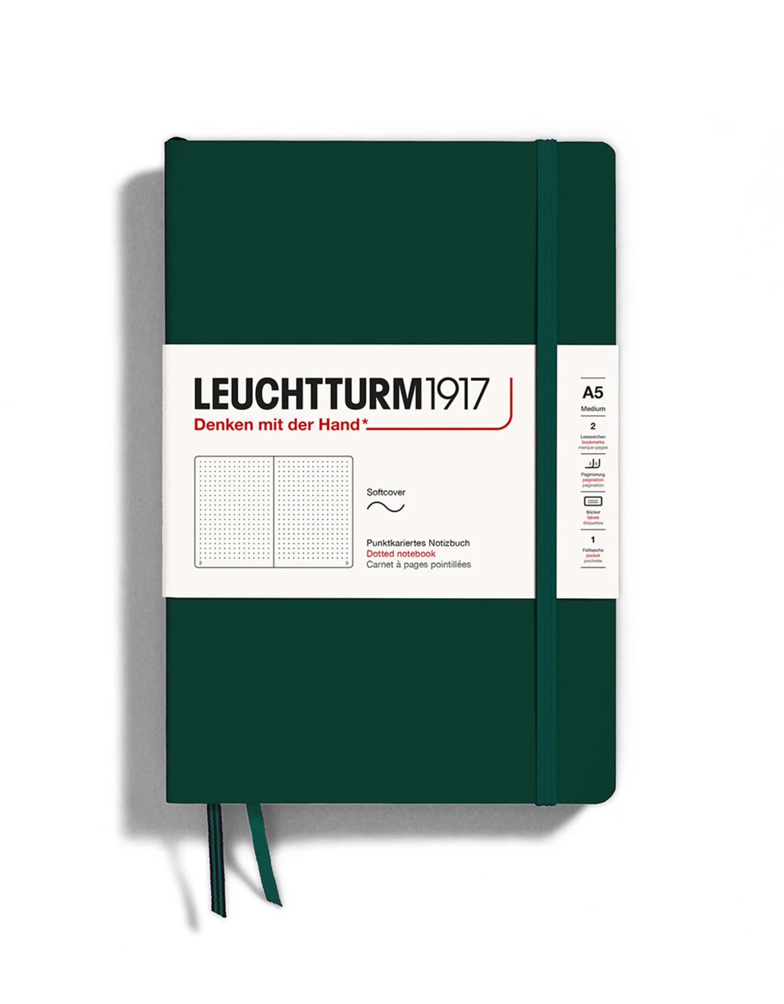 LEUCHTTURM1917 LEUCHTTURM1917 Notebook Classic Softcover, Forest Green, A5, Dotted
