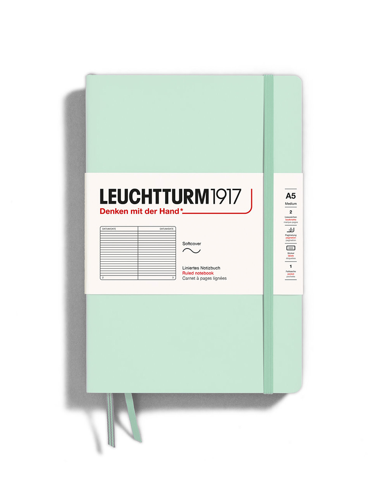 LEUCHTTURM1917 LEUCHTTURM1917 Notebook Classic Softcover, Mint Green, A5, Ruled