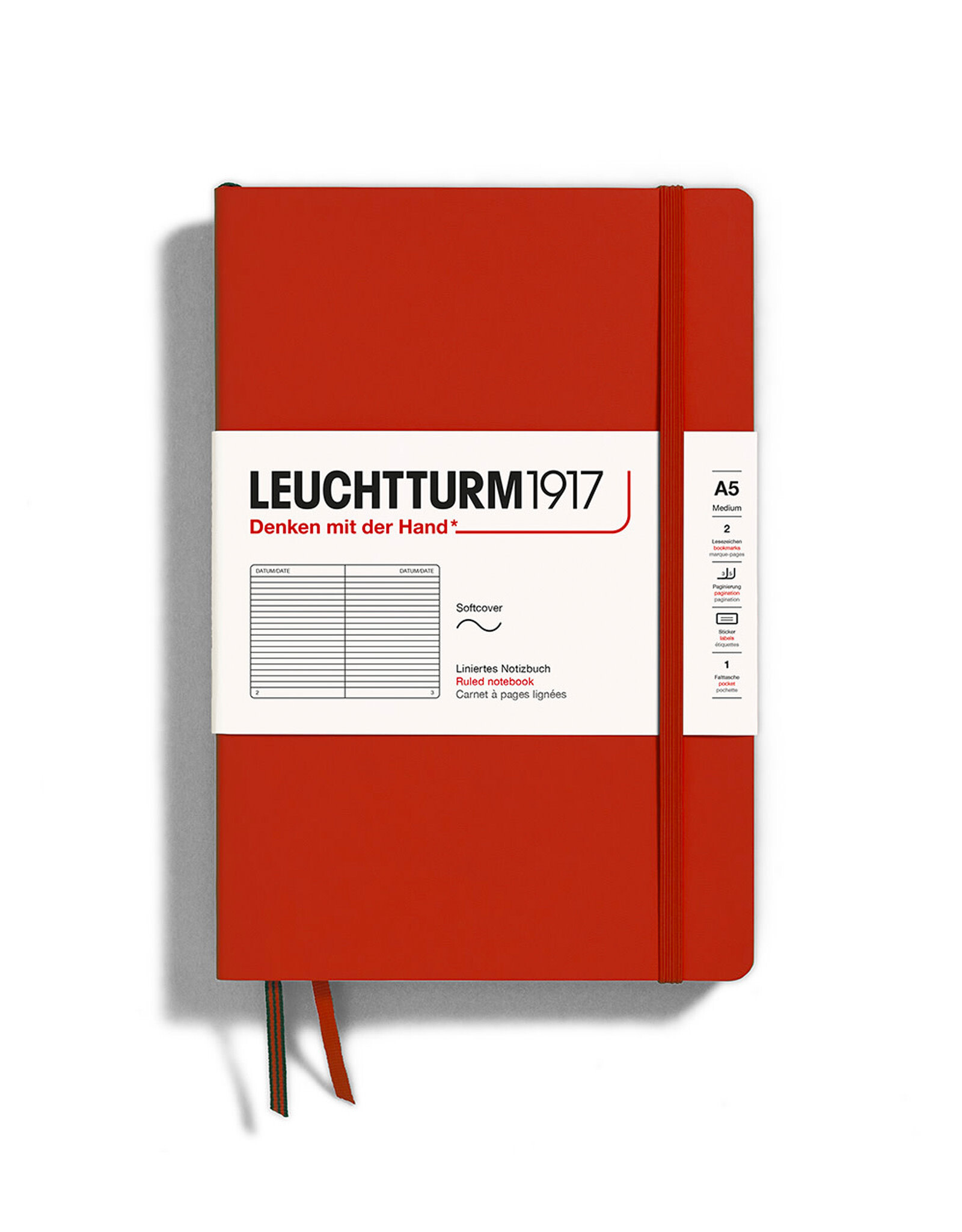 LEUCHTTURM1917 LEUCHTTURM1917 Notebook Classic Softcover, Fox Red, A5, Ruled