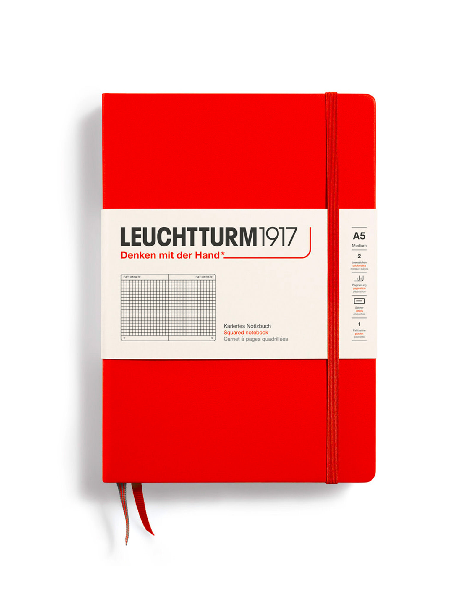LEUCHTTURM1917 LEUCHTTURM1917 Notebook Classic, Red, A5, Squared