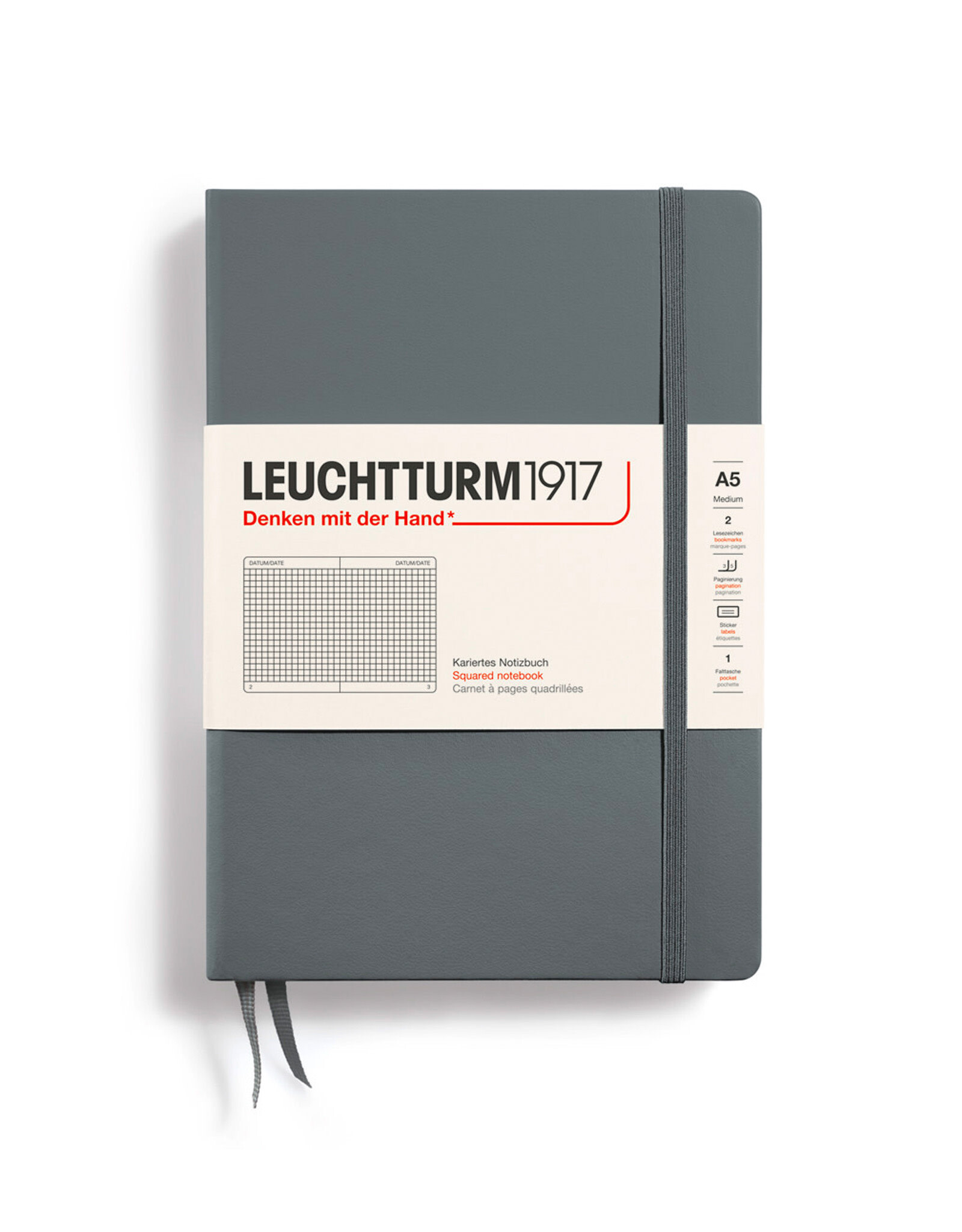 LEUCHTTURM1917 LEUCHTTURM1917 Notebook Classic, Anthracite, A5, Squared