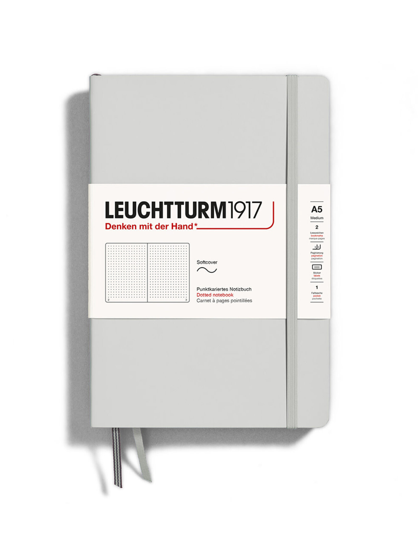 LEUCHTTURM1917 LEUCHTTURM1917 Notebook Classic Softcover, Light Grey, A5, Dotted