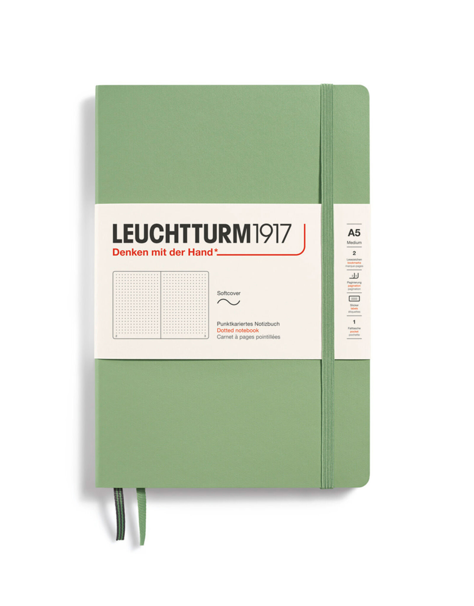 LEUCHTTURM1917 LEUCHTTURM1917 Notebook Classic Softcover, Sage, A5, Dotted