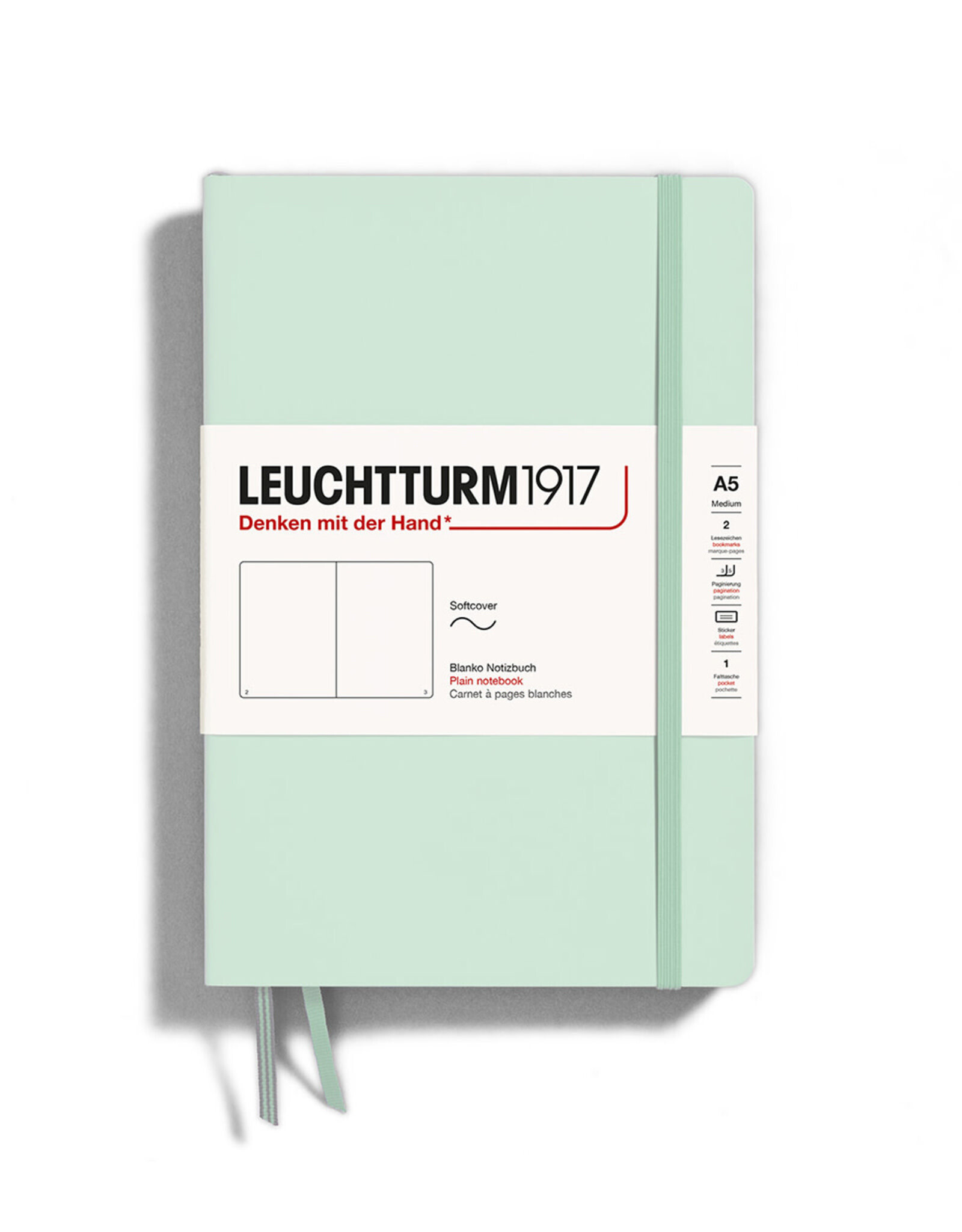 LEUCHTTURM1917 LEUCHTTURM1917 Notebook Classic Softcover, Mint Green, A5, Plain