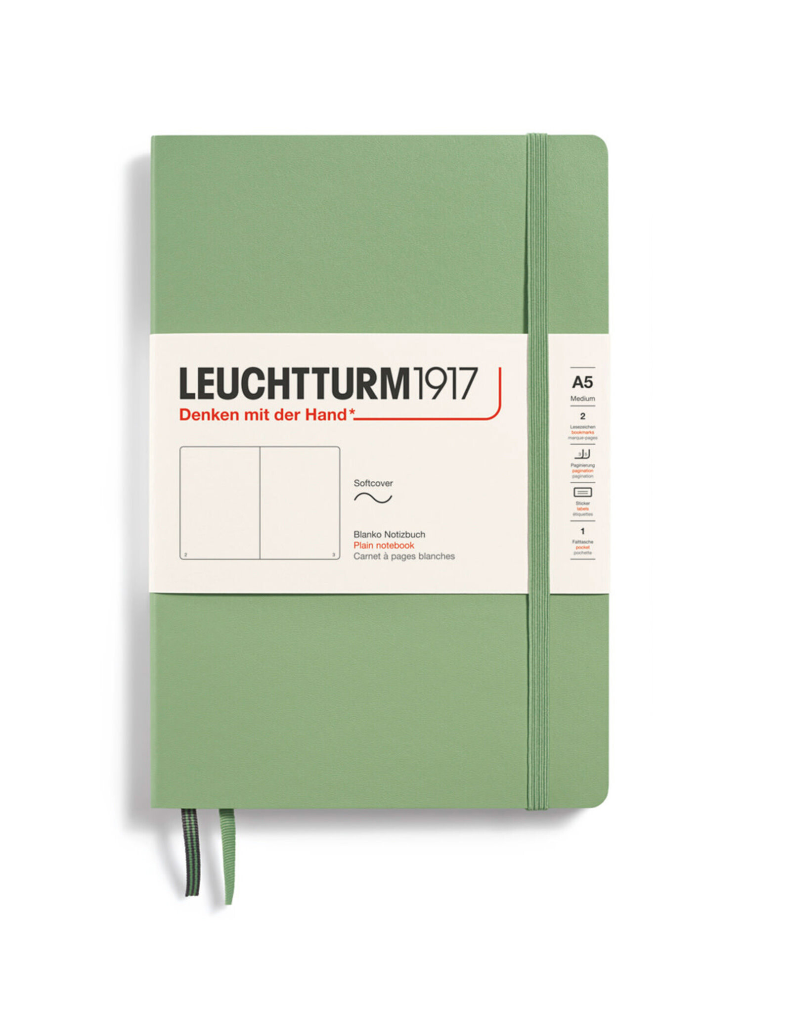 LEUCHTTURM1917 LEUCHTTURM1917 Notebook Classic Softcover, Sage, A5, Plain