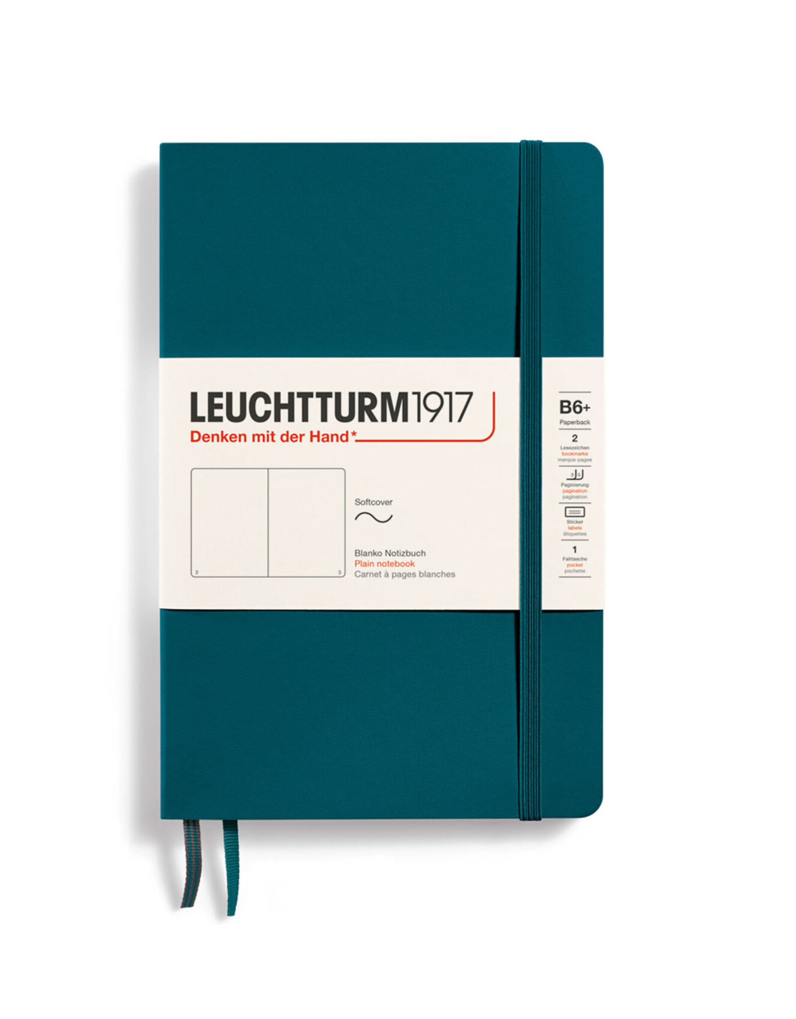 LEUCHTTURM1917 LEUCHTTURM1917 Notebook Classic Softcover, Pacific Green, B6, Plain