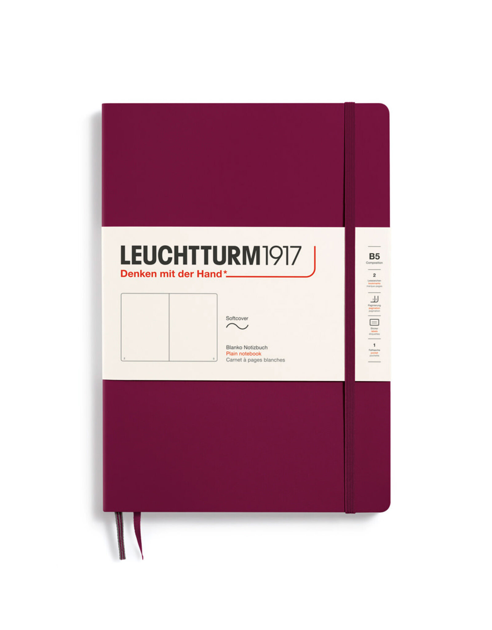 LEUCHTTURM1917 LEUCHTTURM1917 Notebook Classic, Port Red, B5, Plain