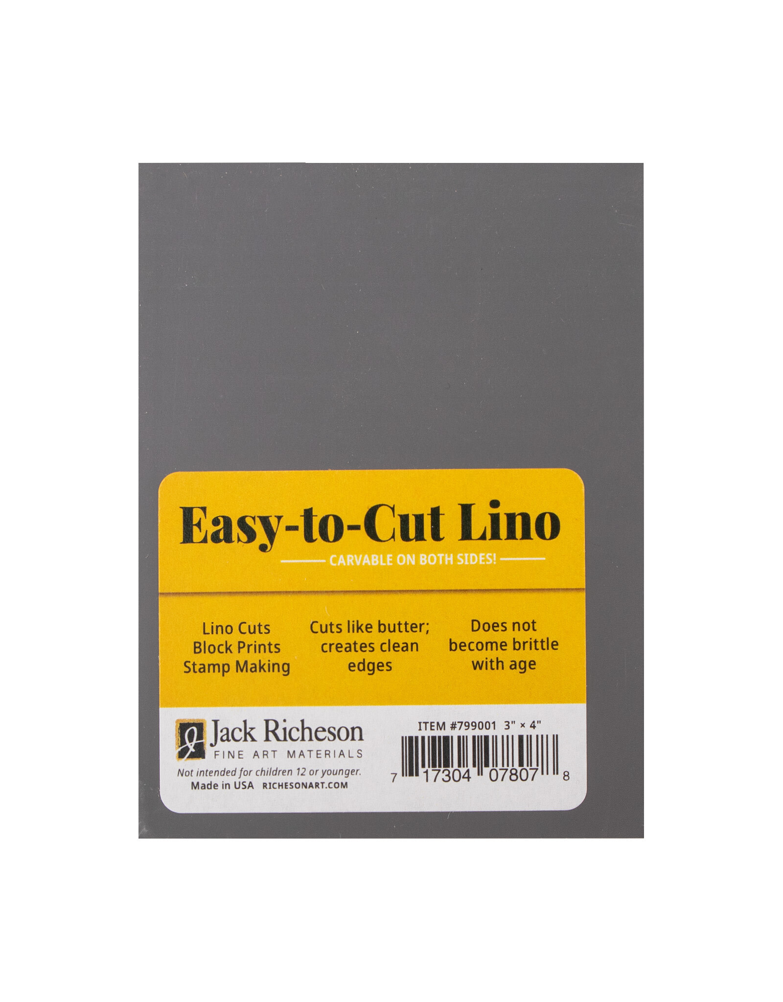 Jack Richeson Jack Richeson Easy-to-Cut Unmounted Linoleum, 3” x 4”, Grey