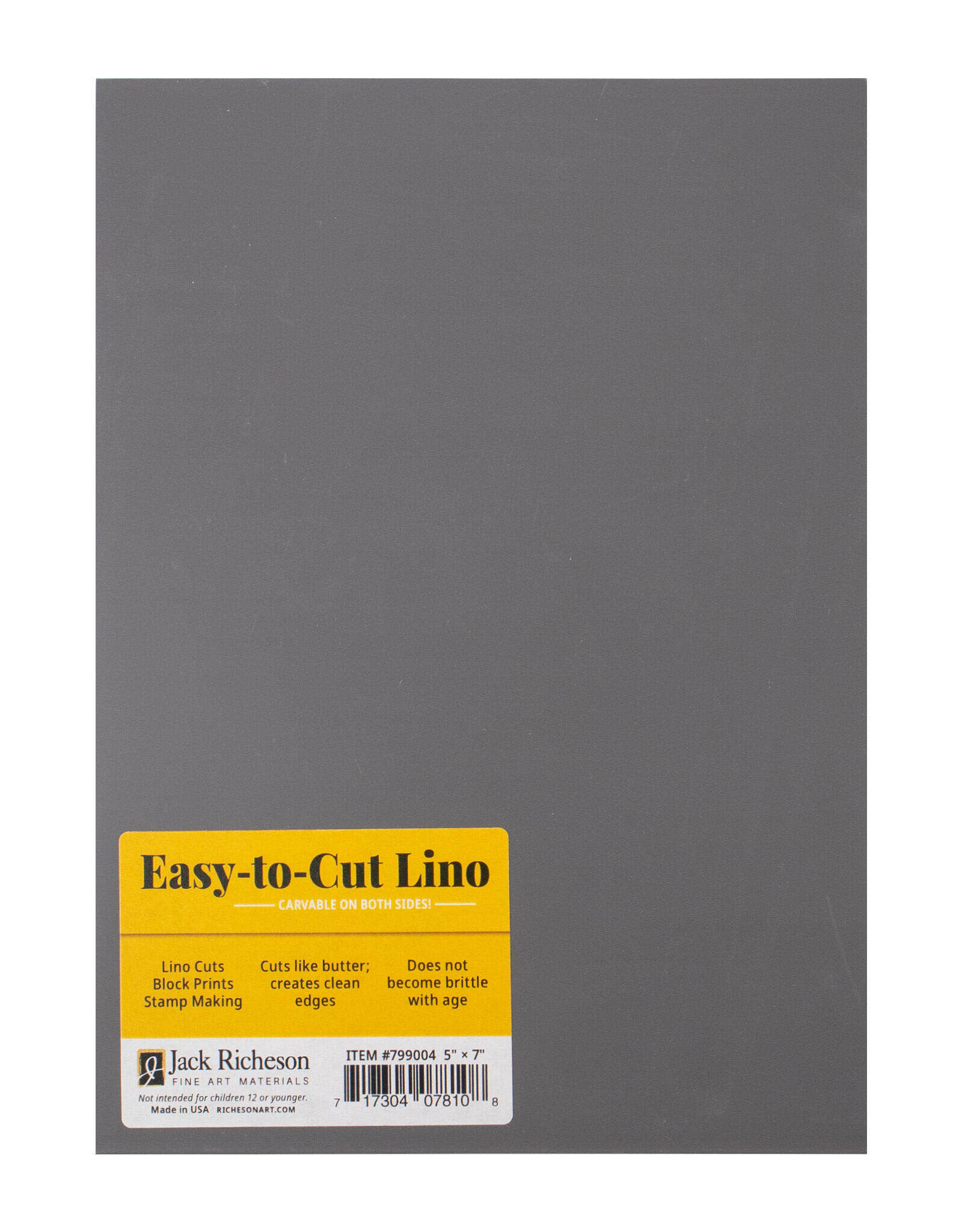 Jack Richeson Jack Richeson Easy-to-Cut Unmounted Linoleum, 5” x 7”, Grey