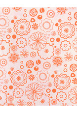 AITOH Aitoh Lokta Printed Chamli Orange on Pale Pink 19.5" x 29.5"
