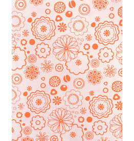 AITOH AITOH Lokta Printed Chamli Orange on pale pink 19½” x 29½”