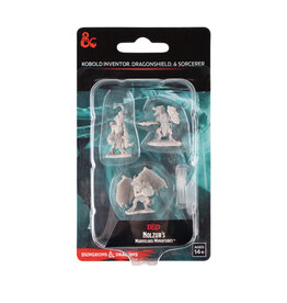 WIZKIDS Dungeons & Dragons Nolzur`s Marvelous Unpainted Miniatures: W12 Kobold Inventor, Dragonshield & Sorcerer