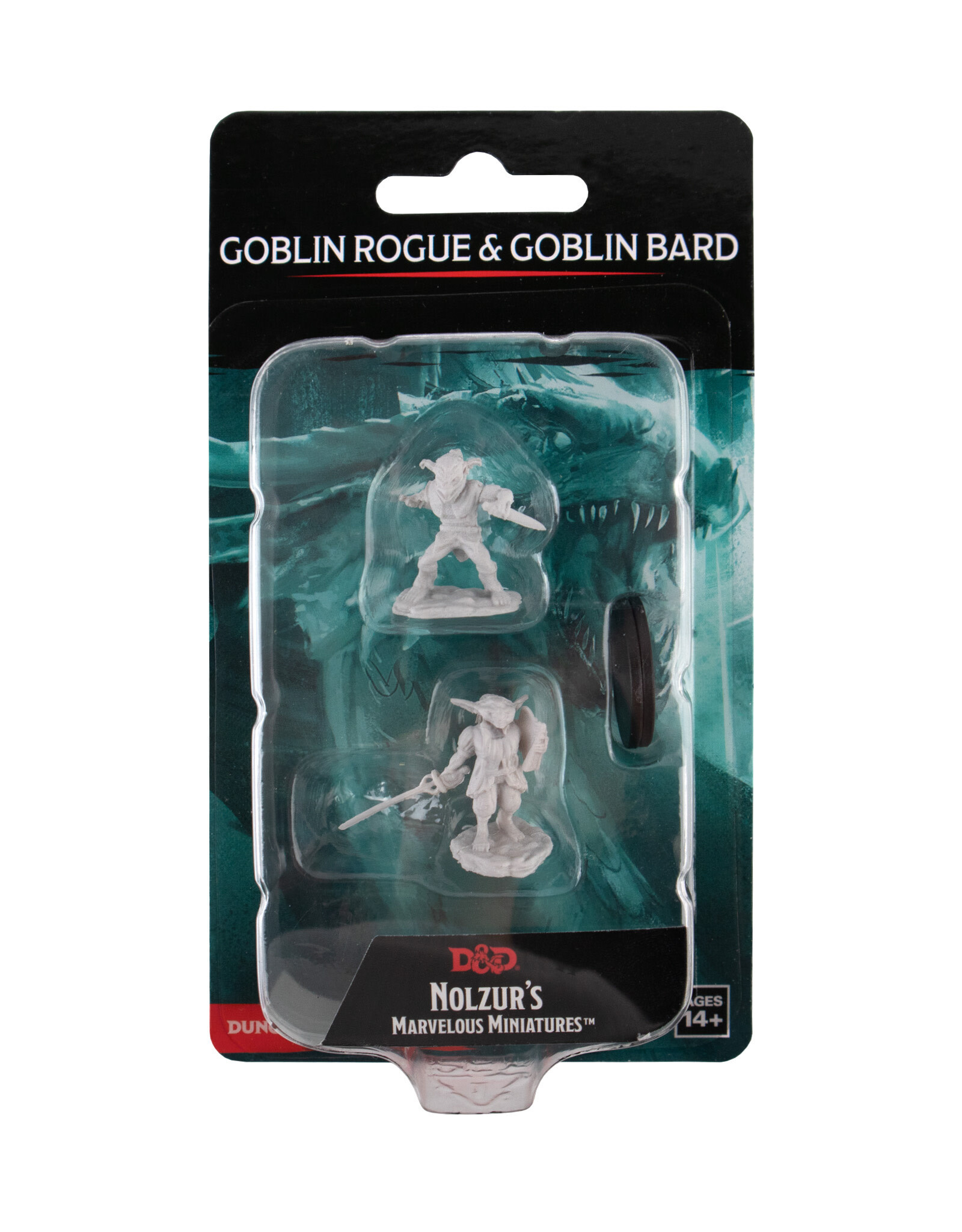 WIZKIDS Dungeons & Dragons Nolzur`s Marvelous Unpainted Miniatures: W15 Male Goblin Rogue & Female Goblin Bard