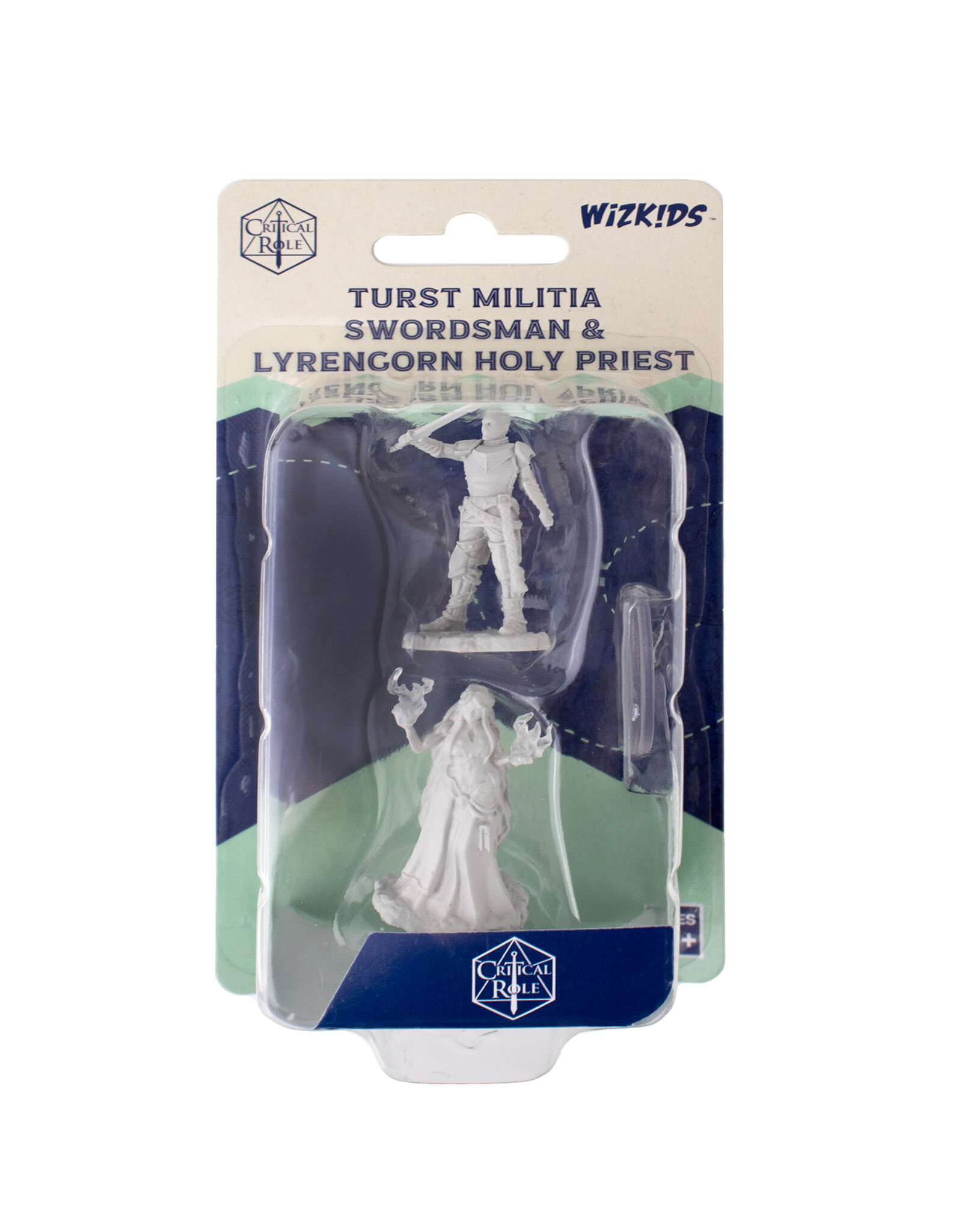 Critical Role Unpainted Miniatures: W02 Turst Militia Swordsman & Lyrengorn Holy Priest