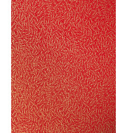AITOH Aitoh Yuzenshi: Gold Stripes on Red, 18.5" x 25"
