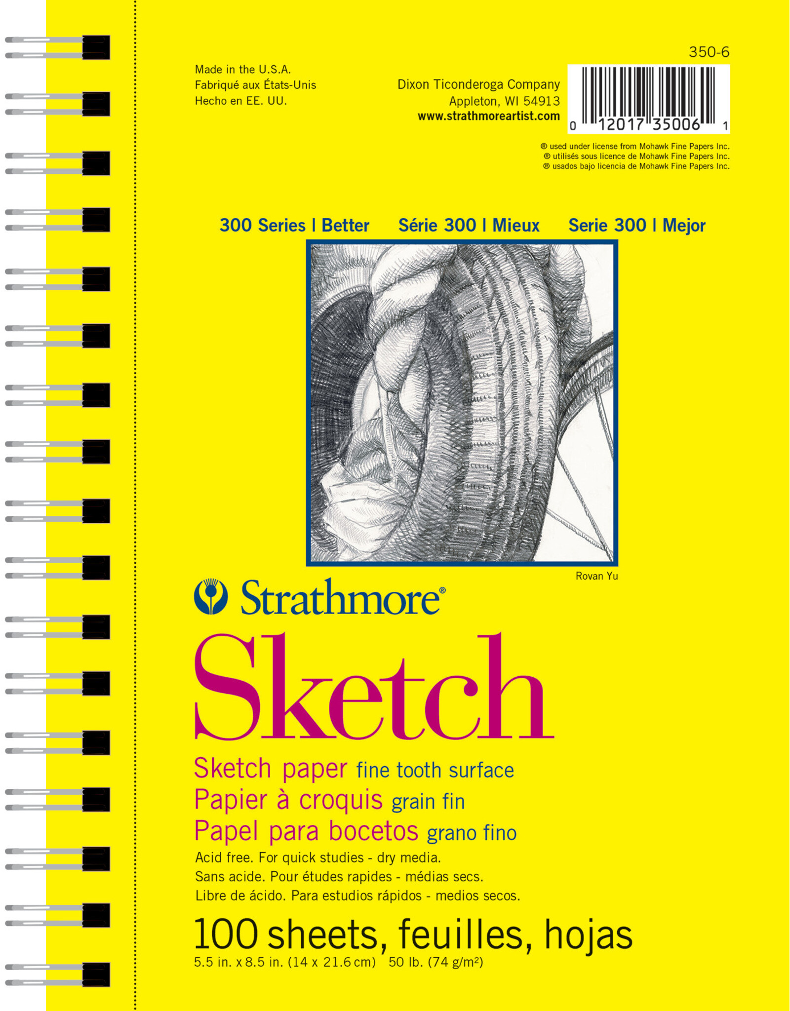 Strathmore Strathmore 300 Series Sketch Pad, 100 Sheets, 5.5" x 8.5"