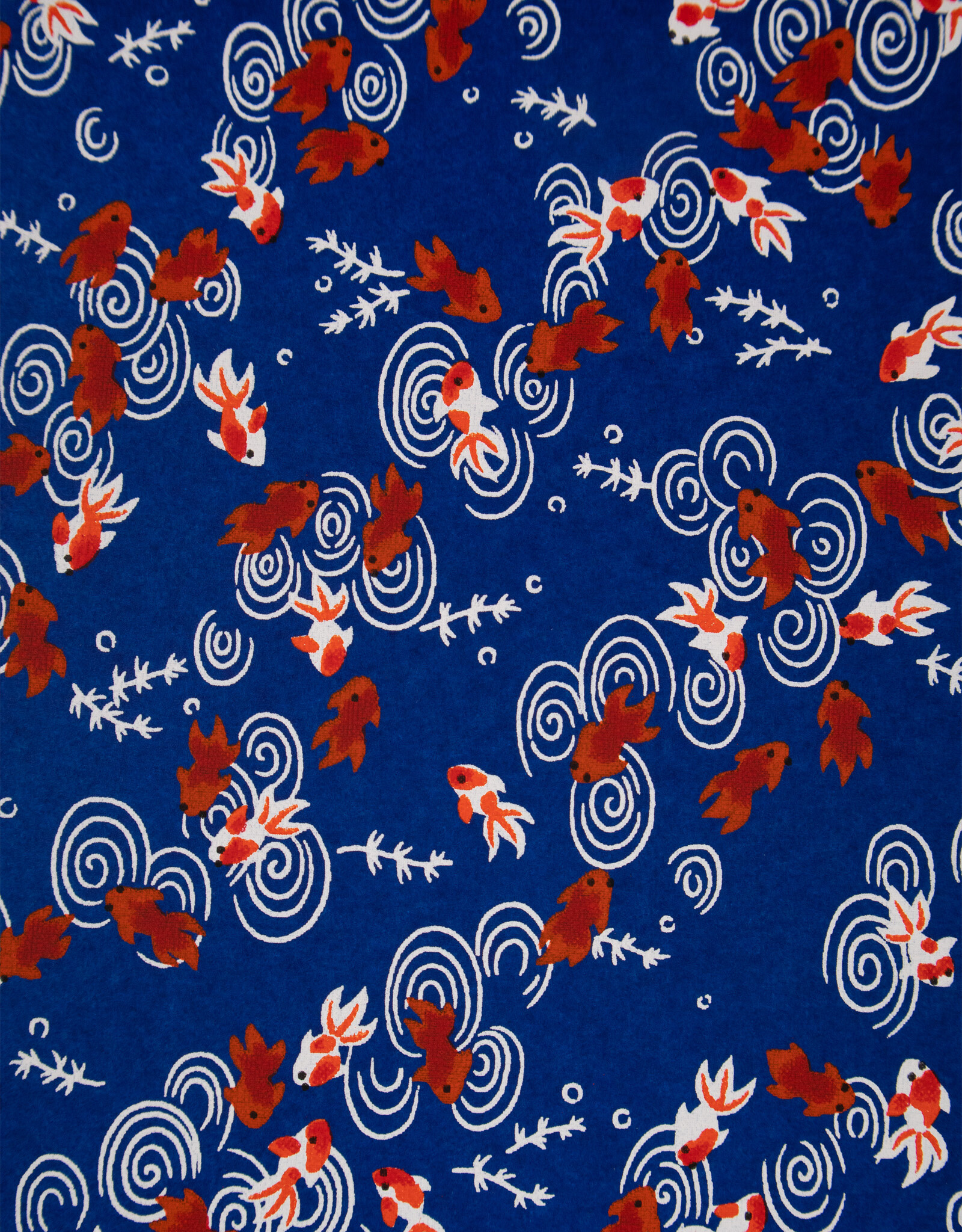 AITOH Aitoh Yuzenshi: Goldfish on Dark Blue, 19" x 26"