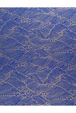 AITOH Aitoh Yuzenshi: Blue with Gold Waves, 19.25" x 26"