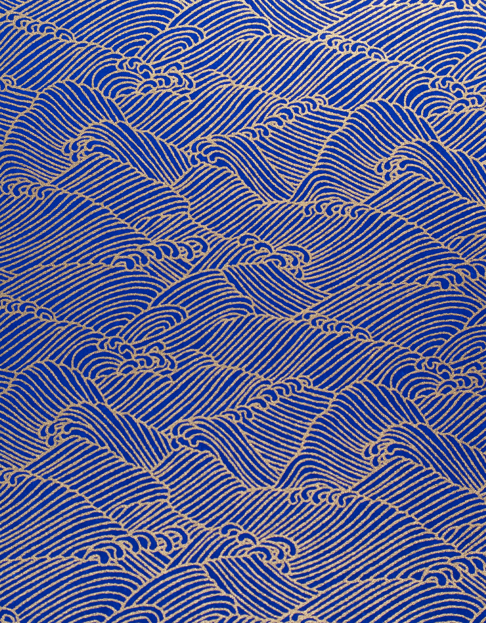 AITOH Aitoh Yuzenshi: Blue with Gold Waves, 19.25" x 26"