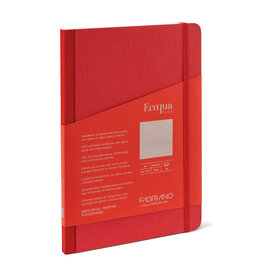 Ecoqua Plus Fabric Bound Notebook, Red, A5, Blank