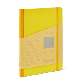 Ecoqua Plus Fabric Bound Notebook, Yellow, A5, Blank
