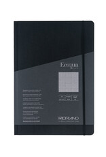 Ecoqua Plus Fabric Bound Notebook, Black, A4, Dotted