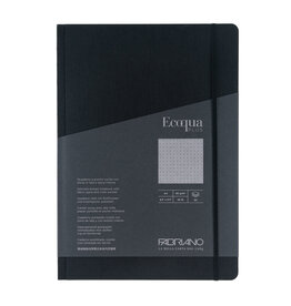 Ecoqua Plus Fabric Bound Notebook, Black, A4, Dotted