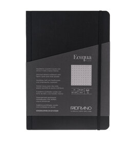 Ecoqua Plus Fabric Bound Notebook, Black, A5, Dotted