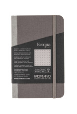 Ecoqua Plus Fabric Bound Notebook, Grey, 3.5” x 5.5”, Dotted