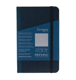 Ecoqua Plus Fabric Bound Notebook, Navy, 3.5” x 5.5”, Dotted