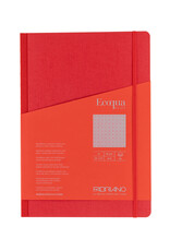 CLEARANCE Ecoqua Plus Fabric Bound Notebook, Red, A4, Dotted