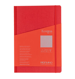 CLEARANCE Ecoqua Plus Fabric Bound Notebook, Red, A4, Dotted