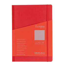 Ecoqua Plus Fabric Bound Notebook, Red, A4, Dotted