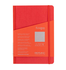 Ecoqua Plus Fabric Bound Notebook, Red, A5, Dotted