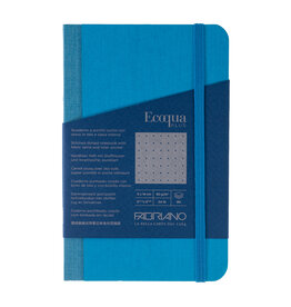 Ecoqua Plus Fabric Bound Notebook, Turquoise, 3.5” x 5.5”, Dotted
