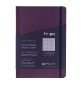 Ecoqua Plus Fabric Bound Notebook, Wine, A5, Dotted