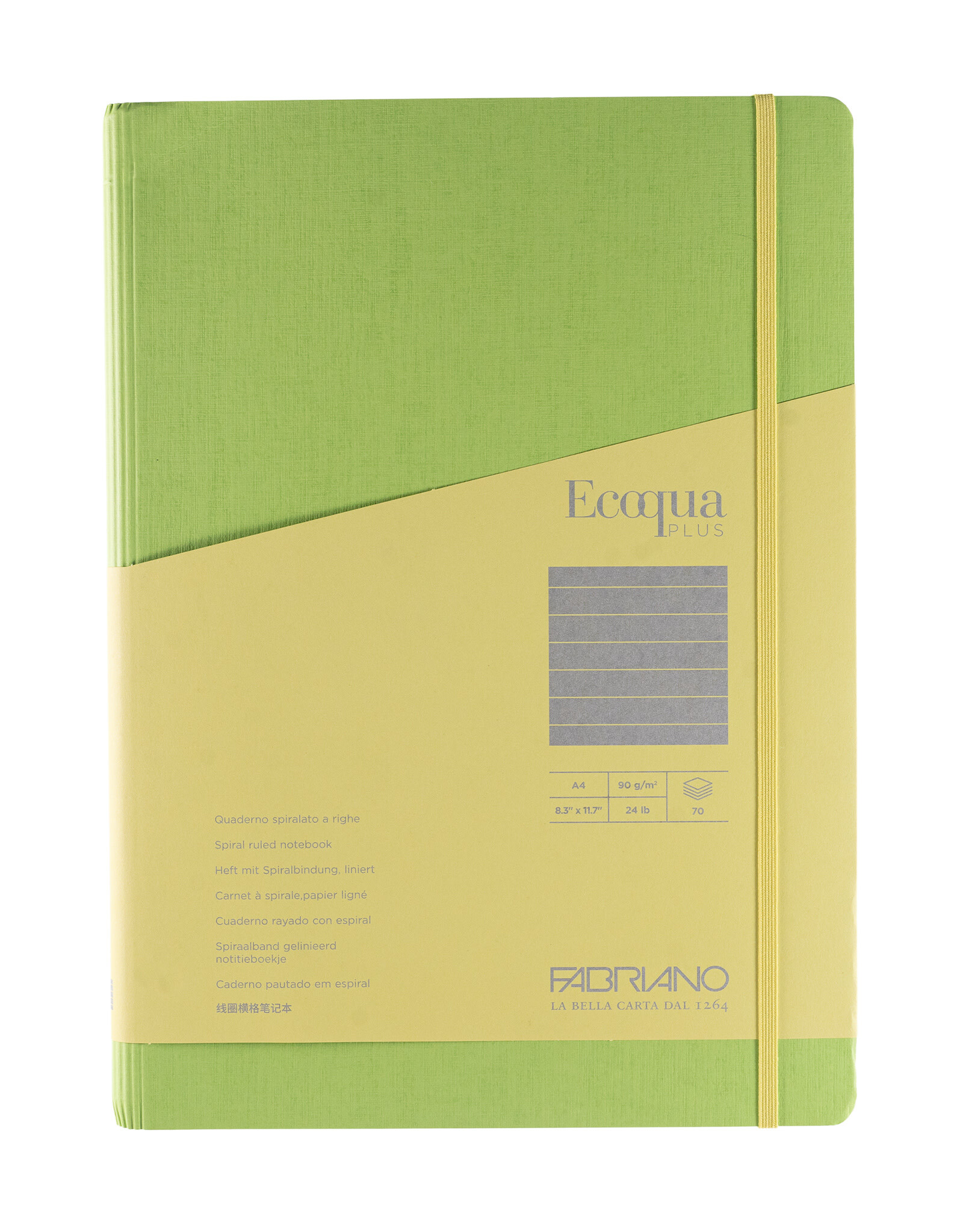 Ecoqua Plus Hidden Spiral Notebook, Lime, A4, Ruled