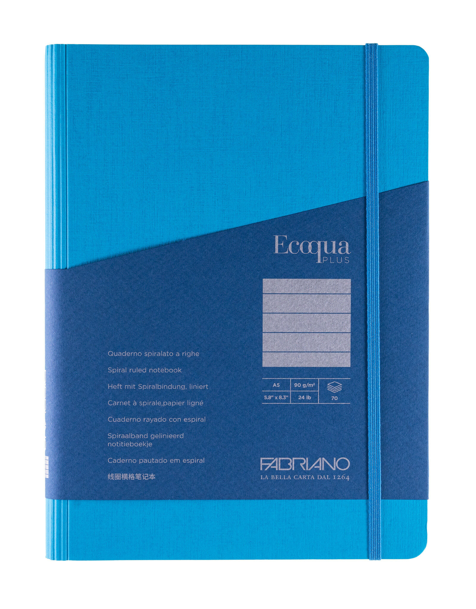 Ecoqua Plus Hidden Spiral Notebook, Turquoise, A5, Ruled