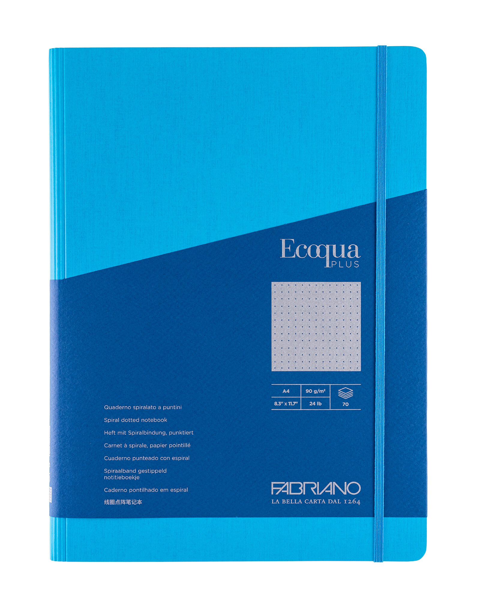 Ecoqua Plus Hidden Spiral Notebook, Turquoise, A4, Dotted