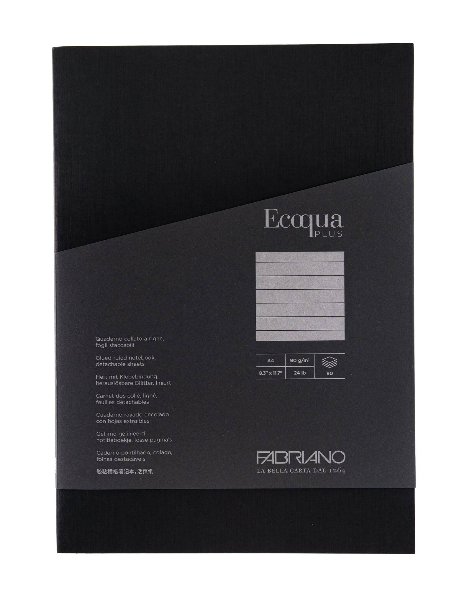 Ecoqua Plus Glue Bound Notebook, Black, A4, Ruled