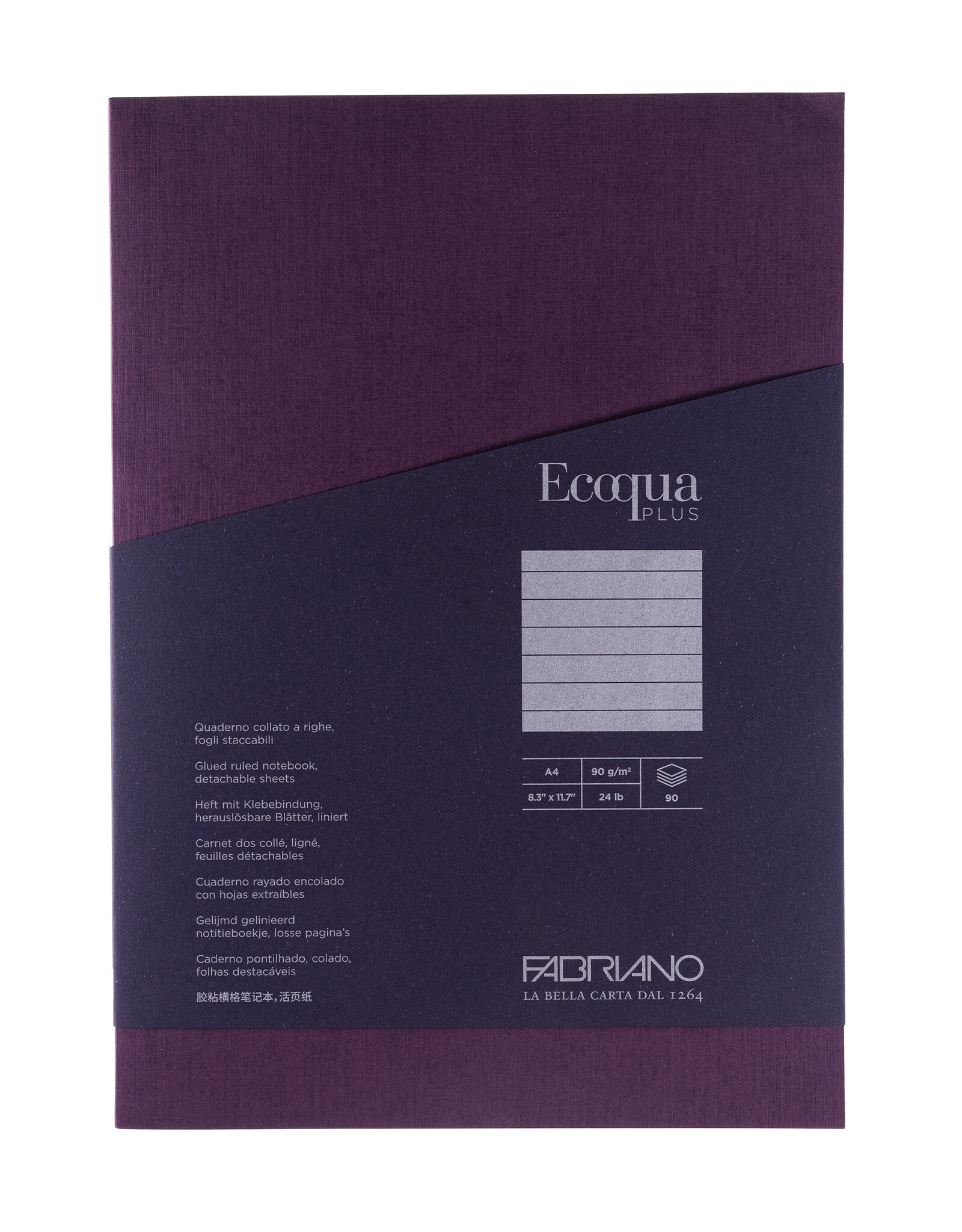 Ecoqua Plus Glue Bound Notebook, Wine, A4, Ruled