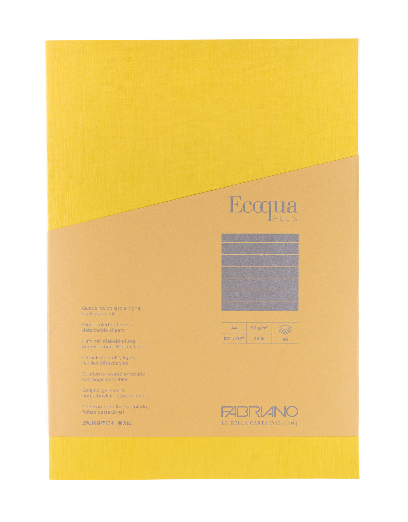 Ecoqua Plus Glue Bound Notebook, Yellow, A4, Ruled