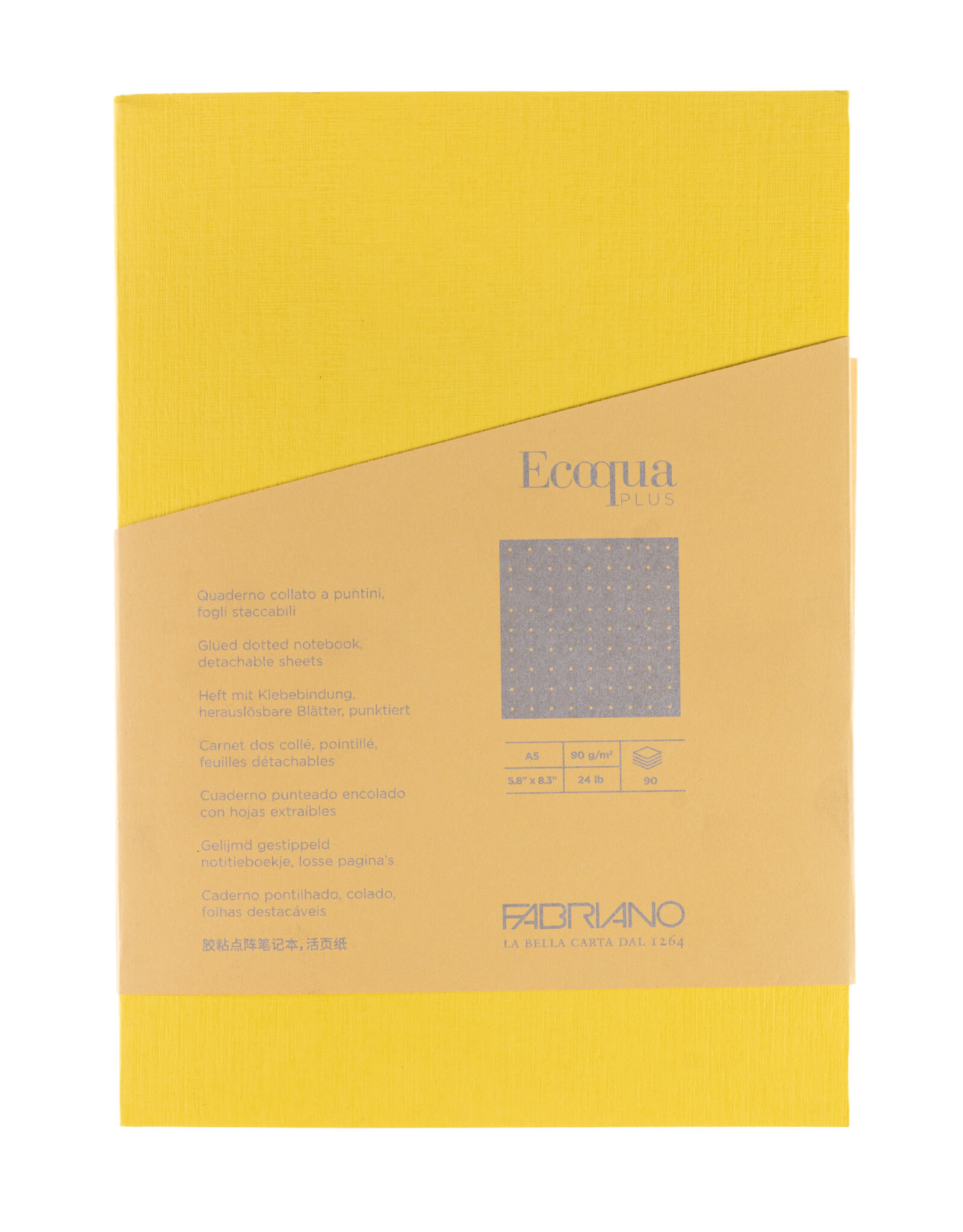Ecoqua Plus Glue Bound Notebook, Yellow, A5, Dotted