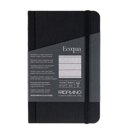 Ecoqua Plus Fabric Bound Notebook, Black, 3.5” x 5.5”, Ruled