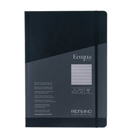 CLEARANCE Ecoqua Plus Fabric Bound Notebook, Black, A4, Ruled